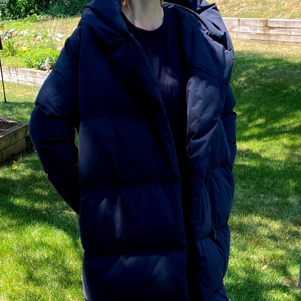 Sweaty Betty Cocoon Duvet Wrap Coat Large Black Puffer Jacket